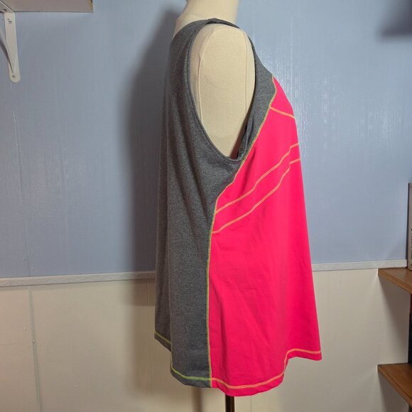Fila XXL Bright Pink Heathered Gray Sleeveless Top Tennis Skort Summer Set - Picture 5 of 14